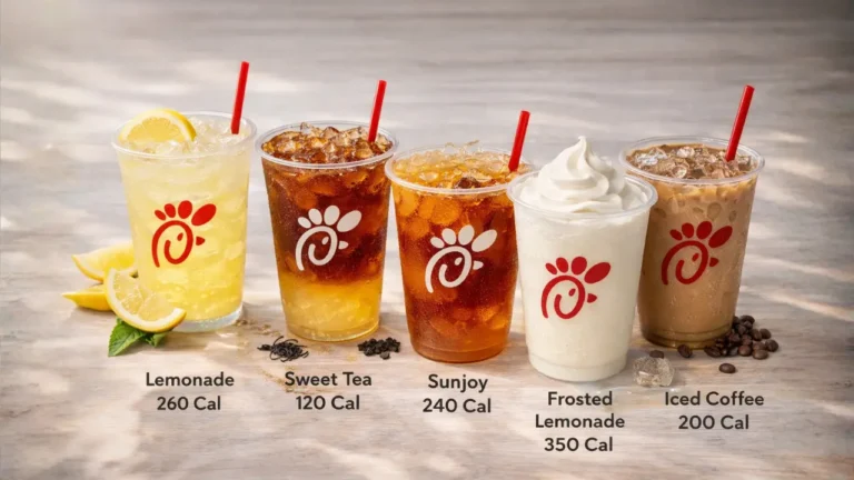 Most Popular Chick-fil-A Drinks With Prices & Calories 2026 37 A selection of four different iced drinks, highlighting the healthiest options for a refreshing and nutritious choice.