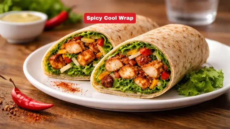 Chick-fil-A Wrap options, Price & Calories in 2026 6 Two spicy chicken wraps on a white plate, filled with lettuce, cheese, and red peppers. Beside them, a red chili pepper and spices. Energetic, appetizing scene.