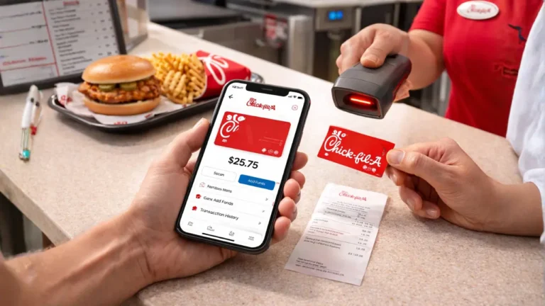 Chick-fil-A Gift Card Guide 2026: Buy, Reload & Check Balance 18 A person holds a credit card in one hand and a smartphone in the other, ready to make a transaction.