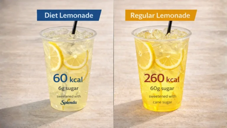 Chick-fil-A Diet Lemonade 2026: Price, calories & Ingredients 11 Two glasses of Chick-fil-A Diet Lemonade filled with ice, showcasing refreshing yellow lemonade.