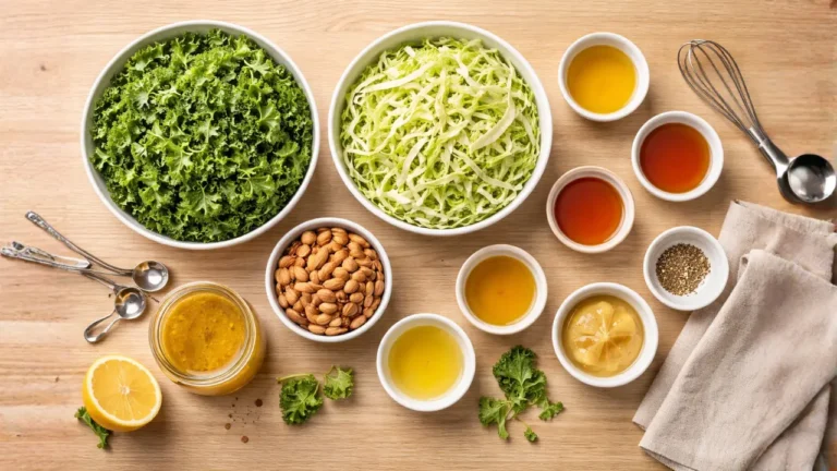 Chick-fil-A Kale Salad 2026: Price, Calories & Recipe 3 A table displaying various bowls of fresh ingredients for a Chick Fil A kale salad.