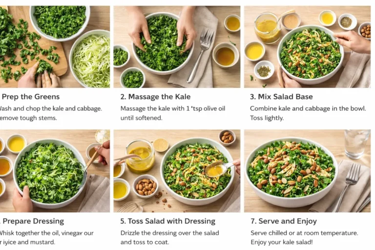 Chick-fil-A Kale Salad 2026: Price, Calories & Recipe 7 A visual guide showing the process of making a Chick Fil A kale salad, highlighting various ingredients and assembly steps.