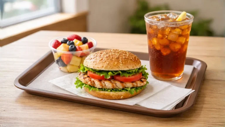 Chick-fil-A Meals Menu 2026: Combos & Healthy Meal Options 37 A Chick-fil-A meal featuring a chicken sandwich and iced tea, showcasing nutritious dining options.