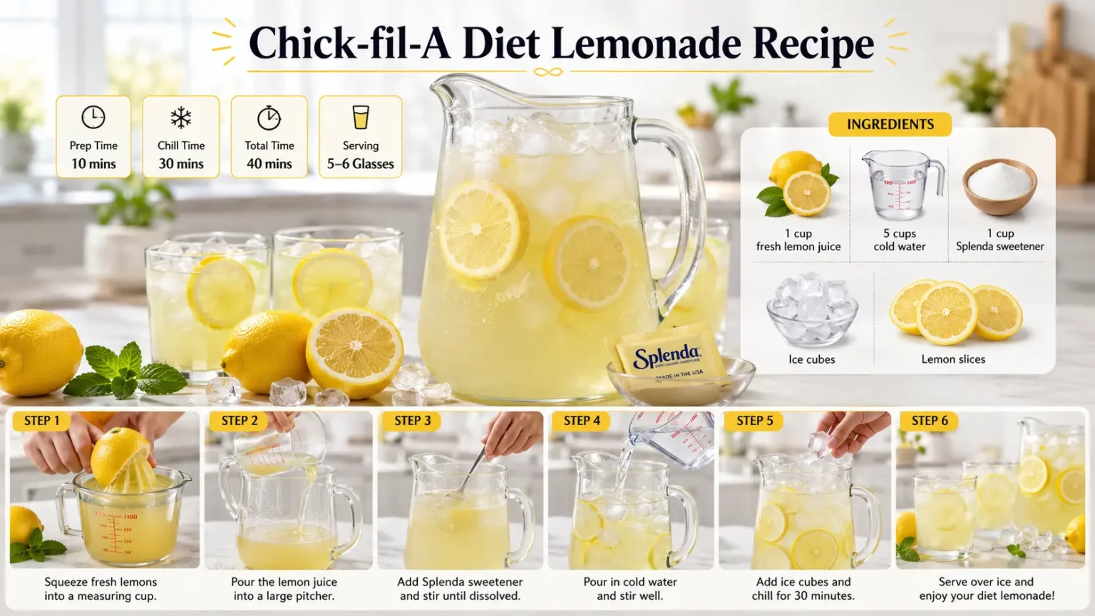 Chick-fil-A Diet Lemonade Calories & Price in 2026 12 Recipe for a diet version of Chick-fil-A lemonade, featuring fresh ingredients and low-calorie options.