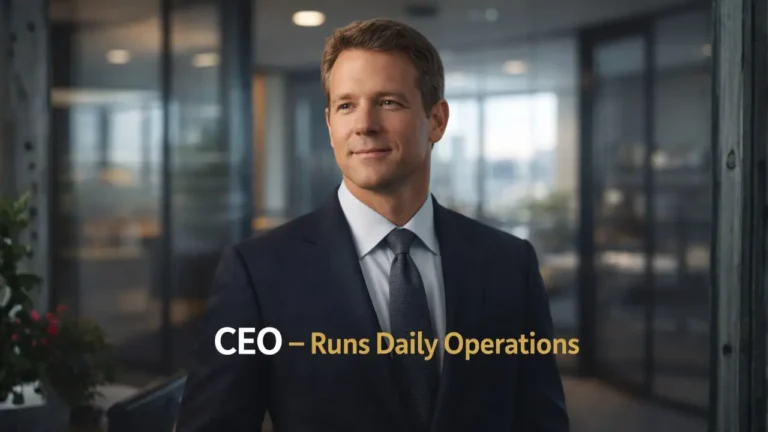 Chick-fil-A CEO & Owner Guide 2026 2 Chick-fil-A CEO in a suit and tie stands by a window, exuding professionalism and leadership.