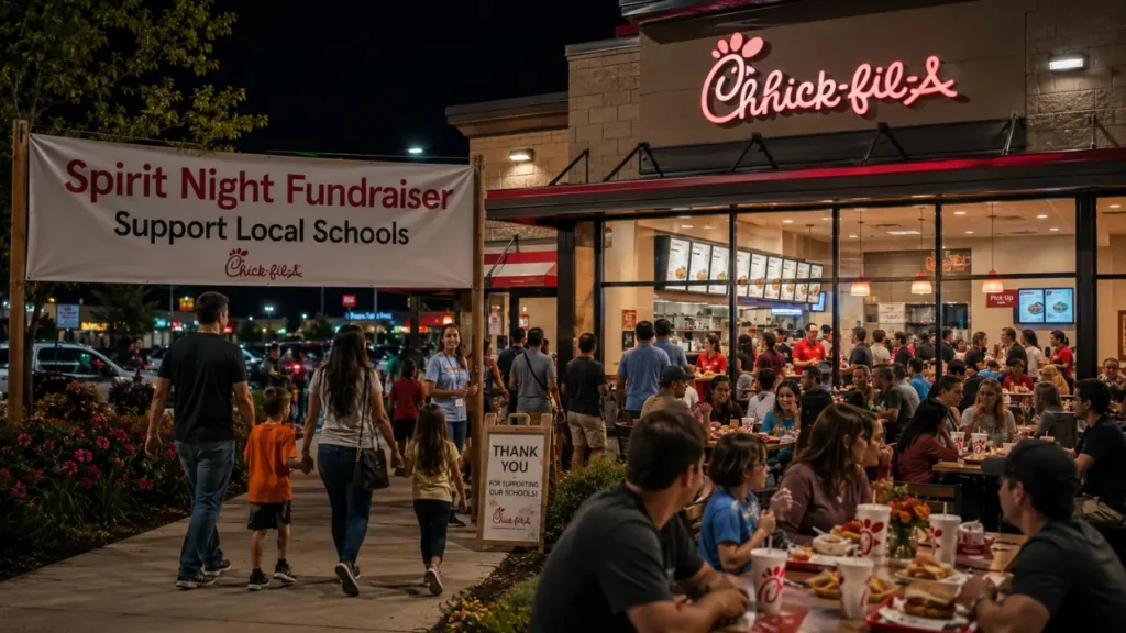 Chick-fil-A Fundraiser Complete Details 2026 3 Chick-fil-A Spirit Night fundraiser, inviting patrons to enjoy food while supporting local initiatives.